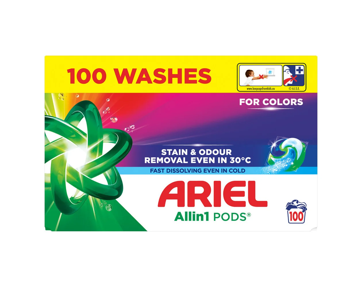 Ariel Color Allin1, kapsuly na pranie, 100 praní 100 ks