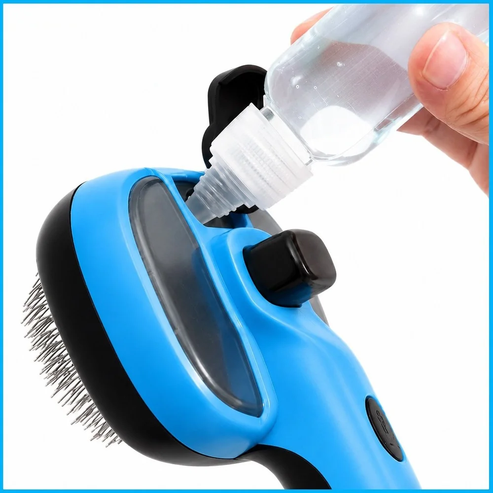 Livefy Mist parná kefa na srsť, čierna / modrá