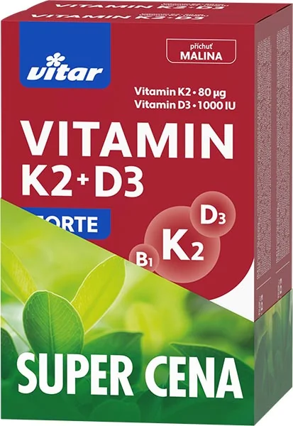VITAR Vitamín K2 + D3 Forte 2×60 cps, výživový doplnok