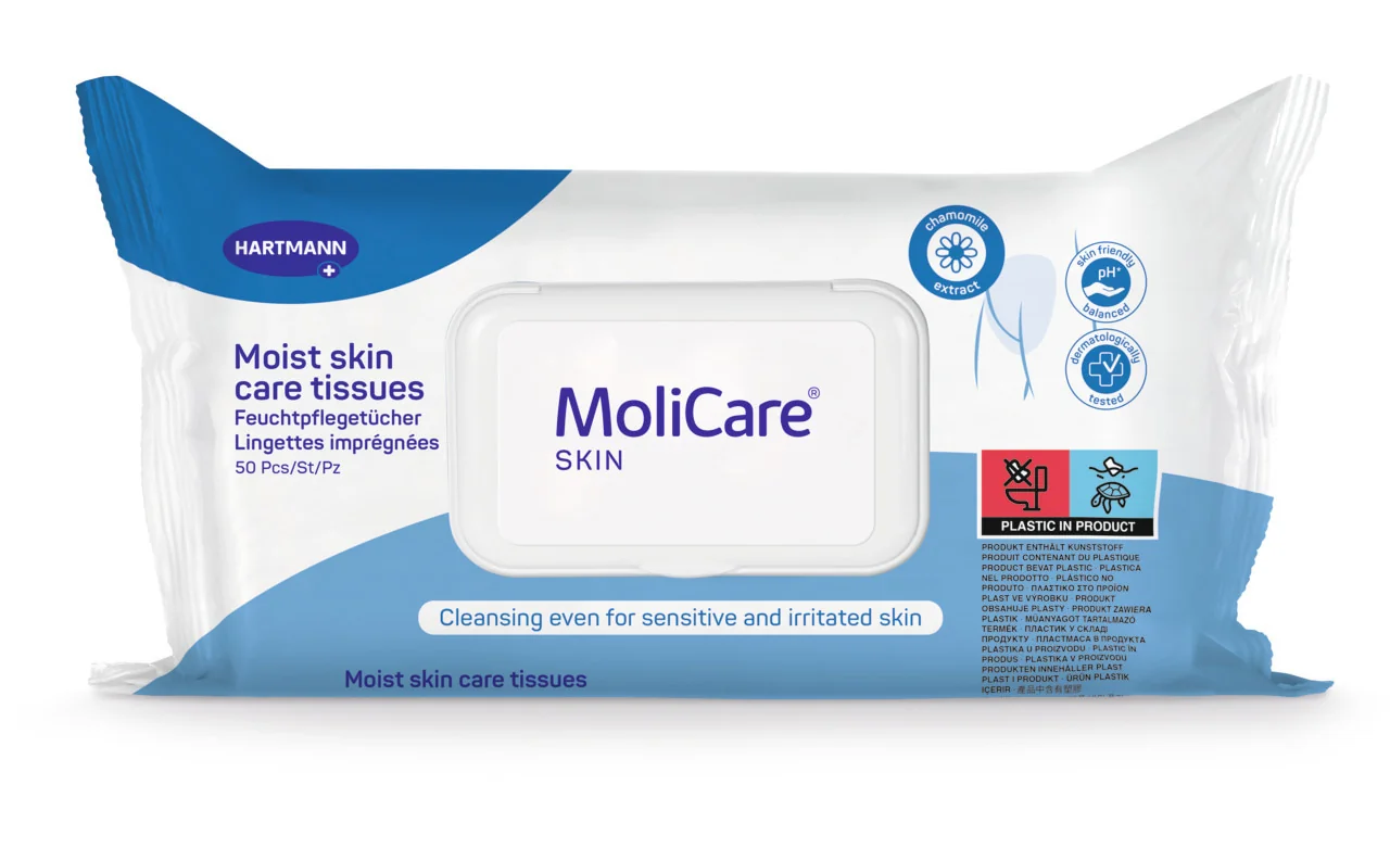 MoliCare SKIN Vlhké ošetrovacie utierky 1×50 ks, vlhčené utierky