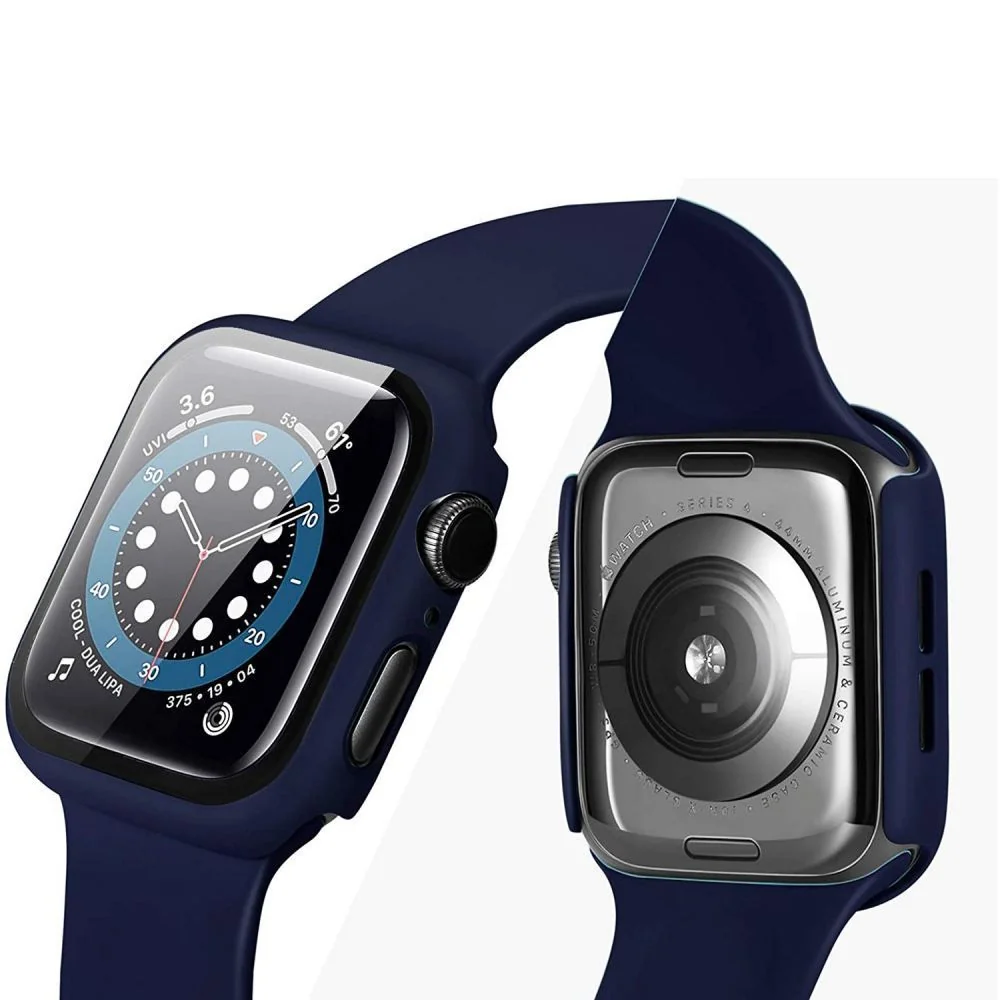 Tech-Protect Defense 360 puzdro s ochranným sklom na Apple Watch 7 45mm, priesvitné m, priesvitné