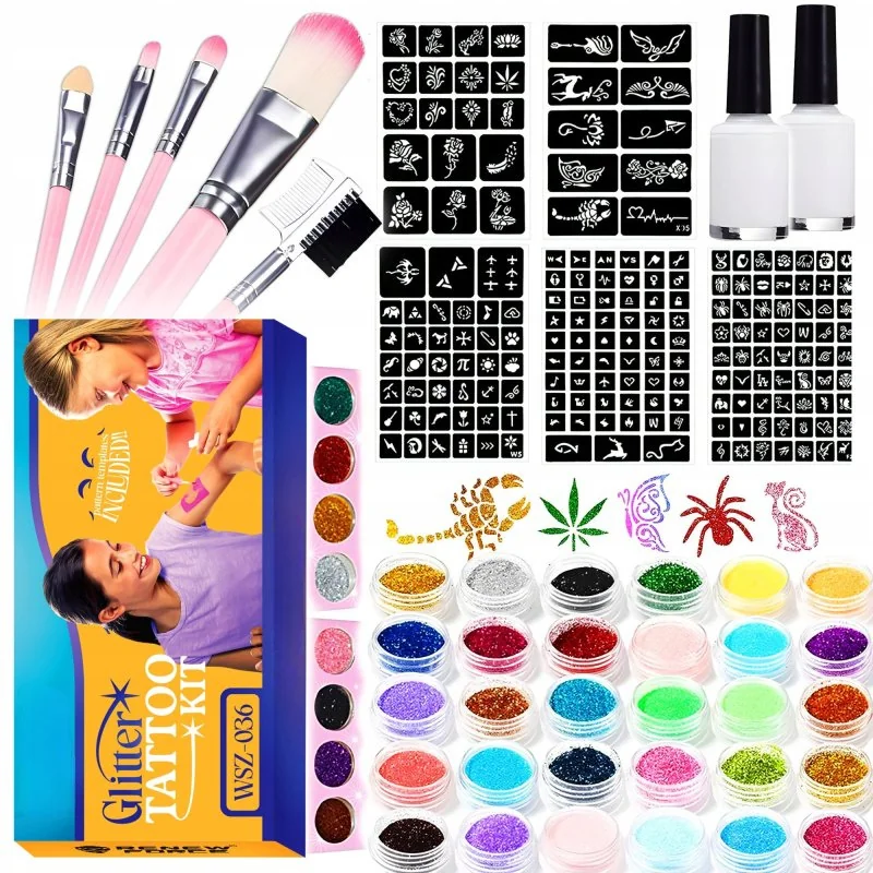 MG Tattoo Kit tetovacia sada pre deti, trblietavé