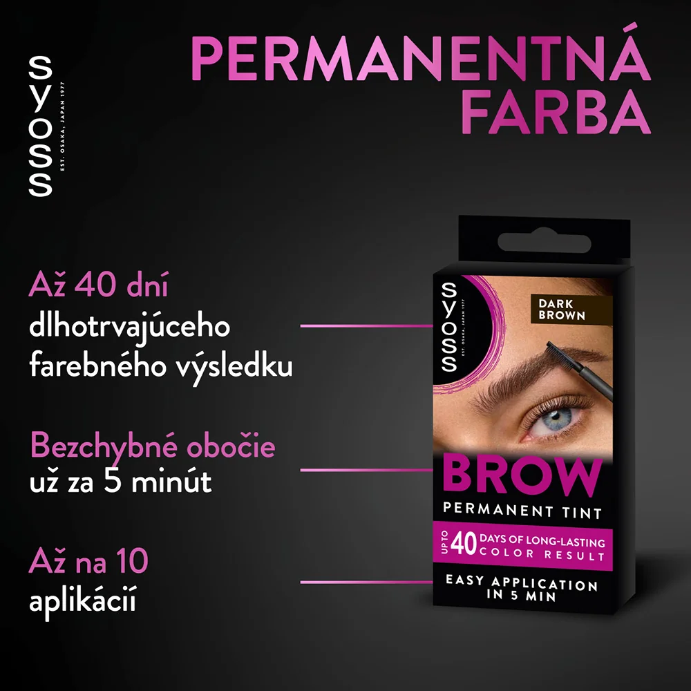 Syoss Brow Tint farba na obočie Tmavohnedý 1×1 ks, farba na obočie