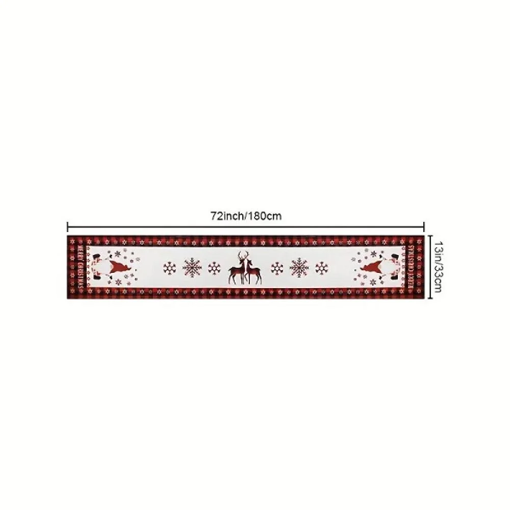Vianočný obrus s vianočnými motívmi - Červená 130 cm x 220 cm