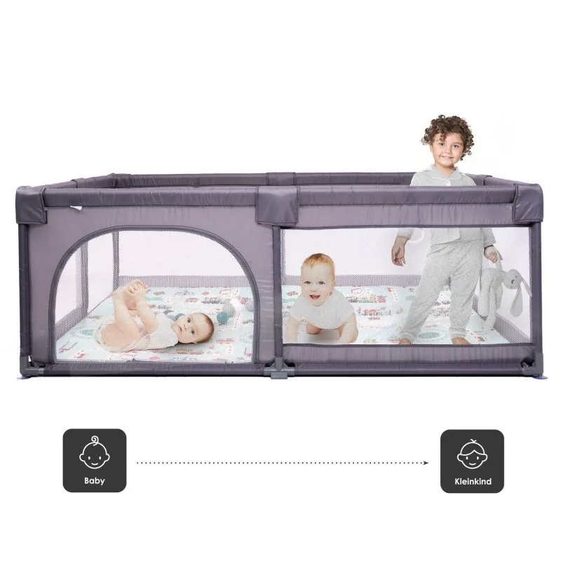 BABYGO ohrádka Playpark Grey s matrací