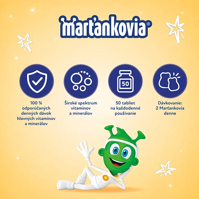Marťankovia gummy Jar-Leto 50ks 1×50 ks, multivitamín pre deti