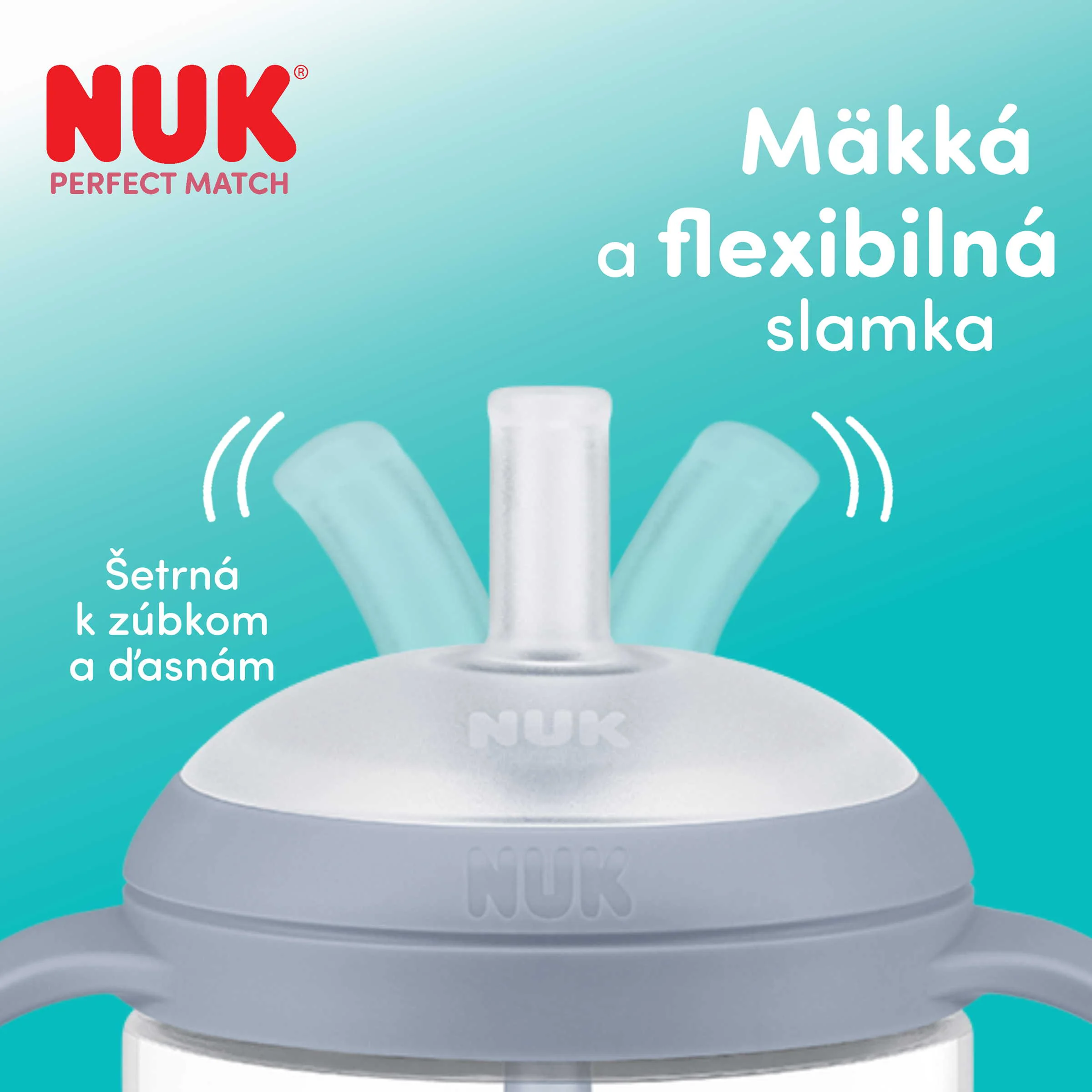 NUK flaša na uč. Perfect Match slamka BEAR 260 ml 1 ks