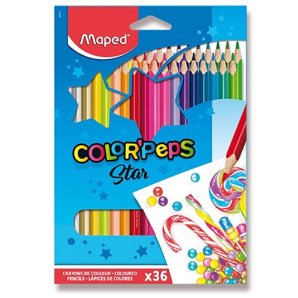 Trojhranné pastelky Color Peps 36 ks Súprava 36 farieb
