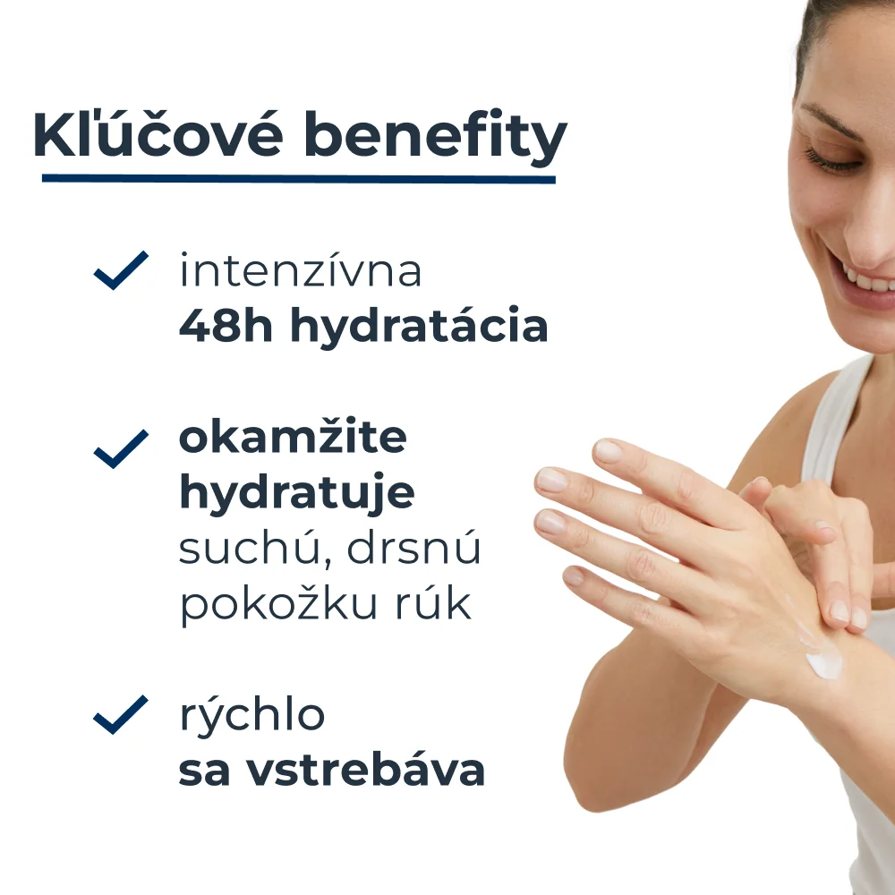 EUCERIN UreaRepair Krém na ruky 5 % urea, 75 ml 1×75 ml, hydratácia pokožky rúk