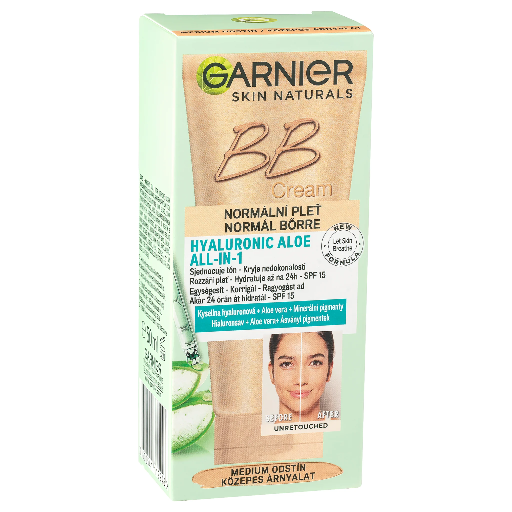 GARNIER SKIN BB CREAM tieň krému medium 1×50 ml, 12 h výdrž