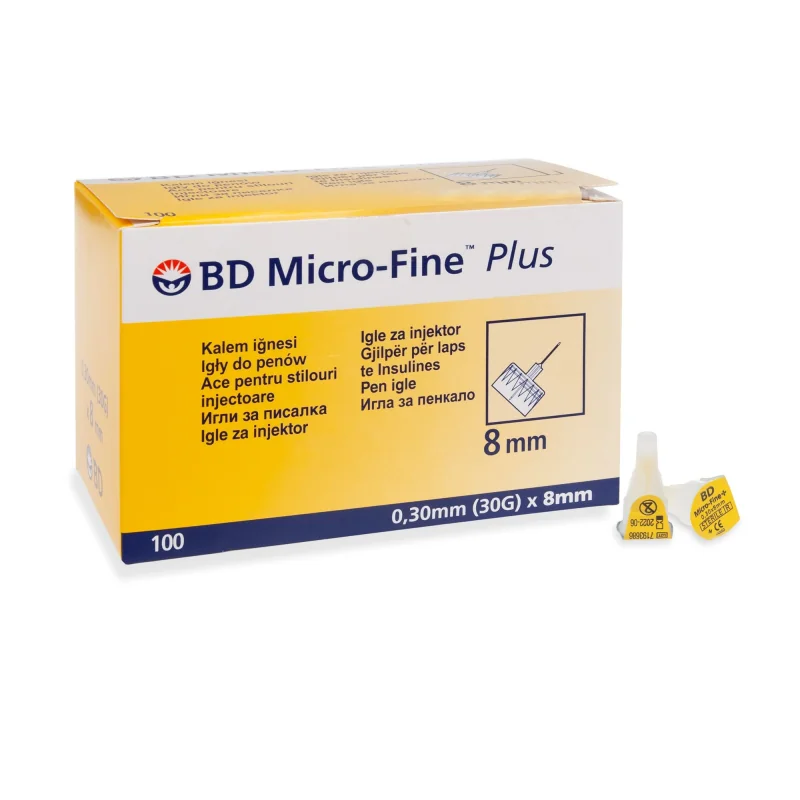 BD Micro-Fine Plus injekčné ihly na inzulínové perá 0,30 x 8 mm, 100 ks