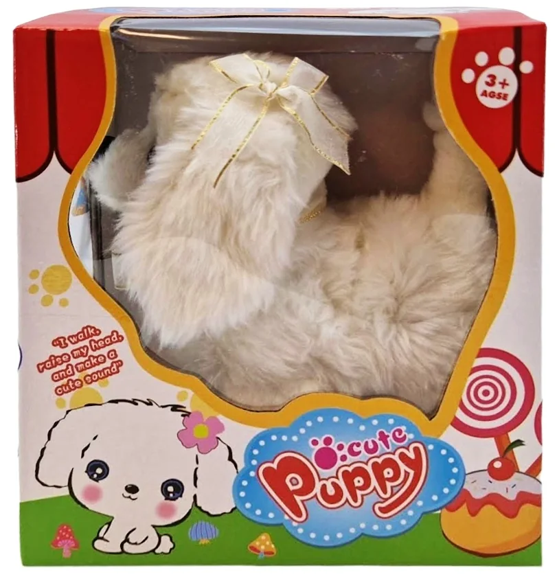 Psík pudlik na baterky chodí a šteká 16cm