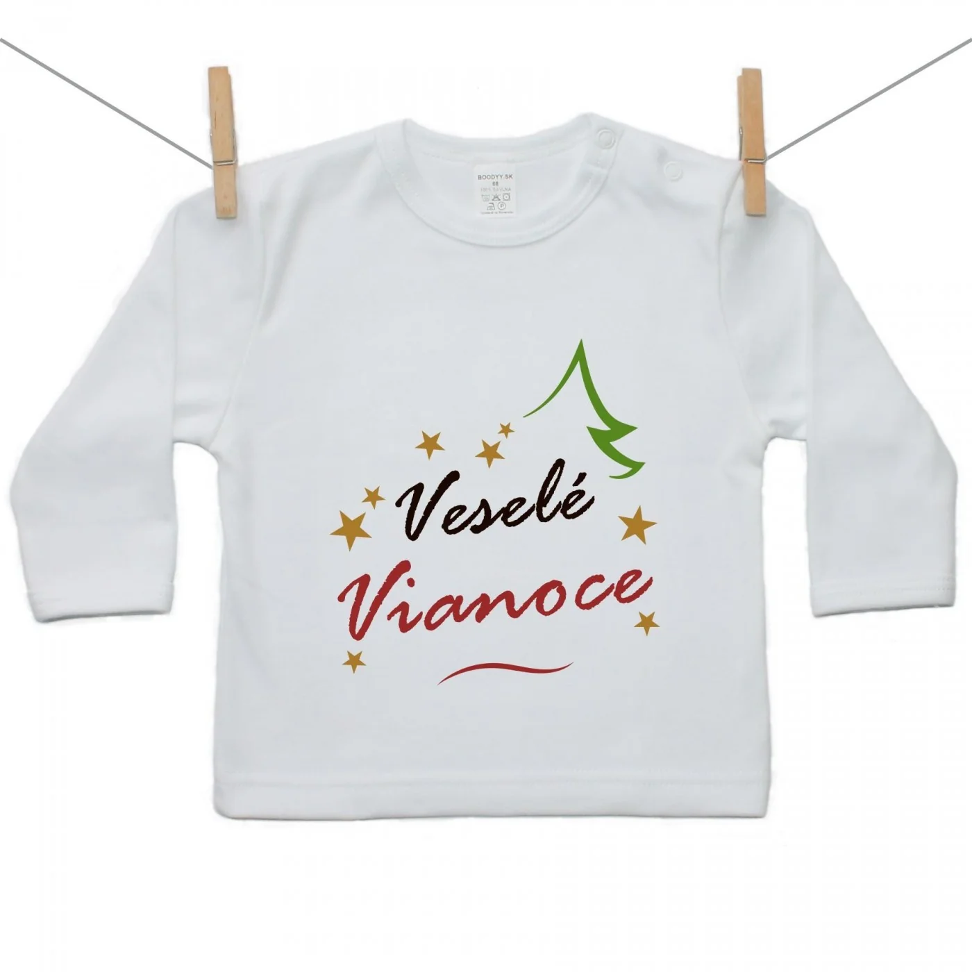 Boodyy Tričko s dlhým rukávom Veselé Vianoce Veľkosť: 122