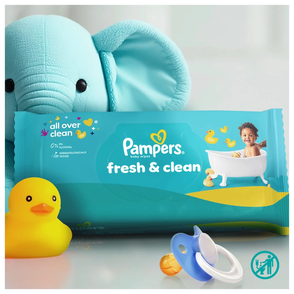 Pampers Fresh Clean Baby detské čistiace obrúsky 9 x 80 ks
