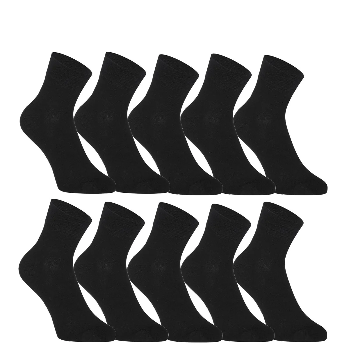 10PACK ponožky členkové bambusové čierne (10HBK960) L