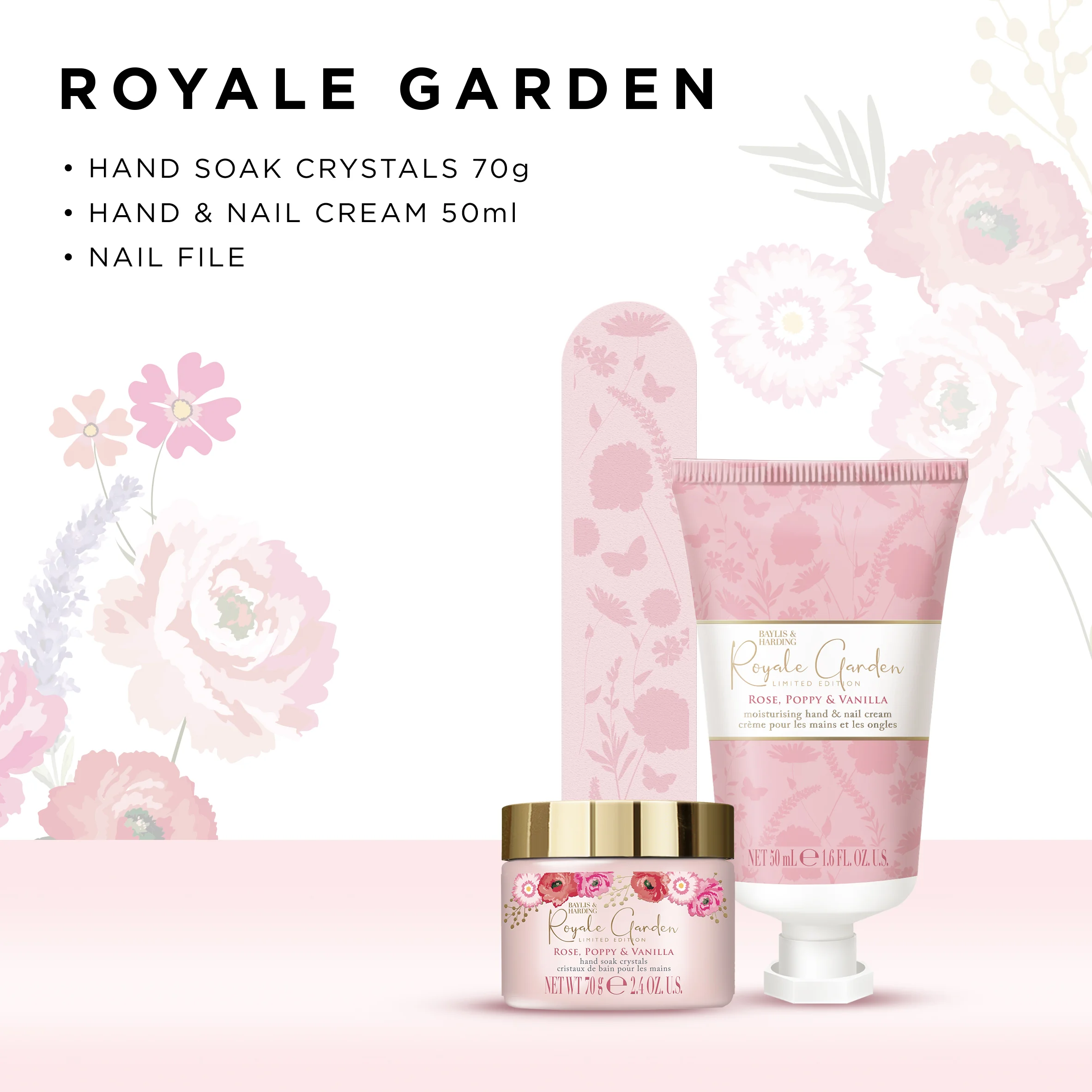 Baylis & Harding Darčeková manikúrová sada Royale Garden 3 ks