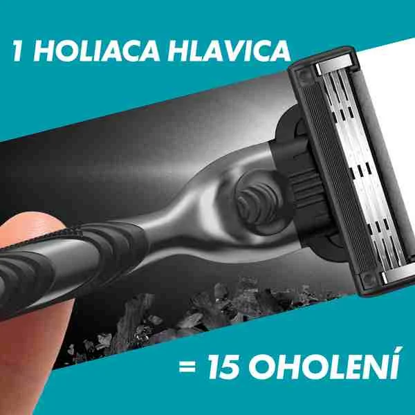 Gillette Mach3 Charcoal Strojček + 2NH 1×1 ks, holiaci strojček s hlavicami