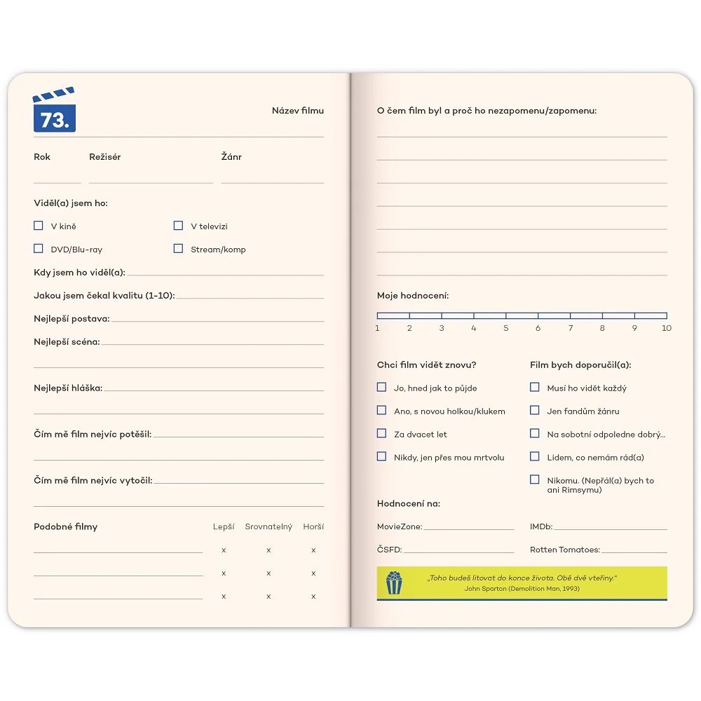 Zápisník pre filmových nadšencov Notes, 13 × 21 cm Čierny, linkovaný