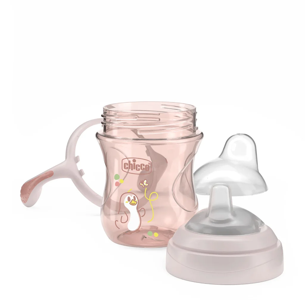 CHICCO Hrnček Transition učiaci s držadlami pink, 4m+ 1x1 ks