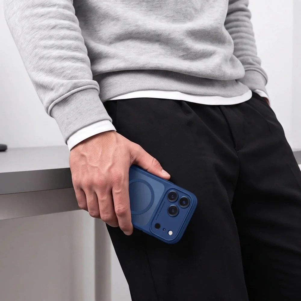 Tech-Protect MagPeak MagSafe CC kryt na iPhone 17 Pro / 18 Pro, tmavomodrý