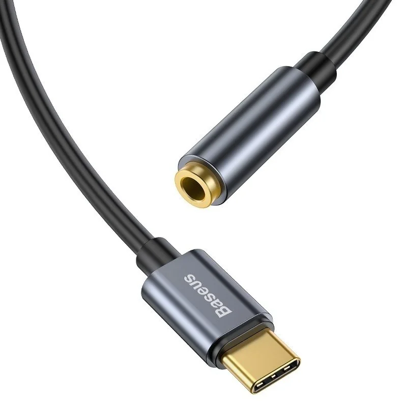 Baseus L54 adaptér USB-C / 3.5mm mini jack, sivý