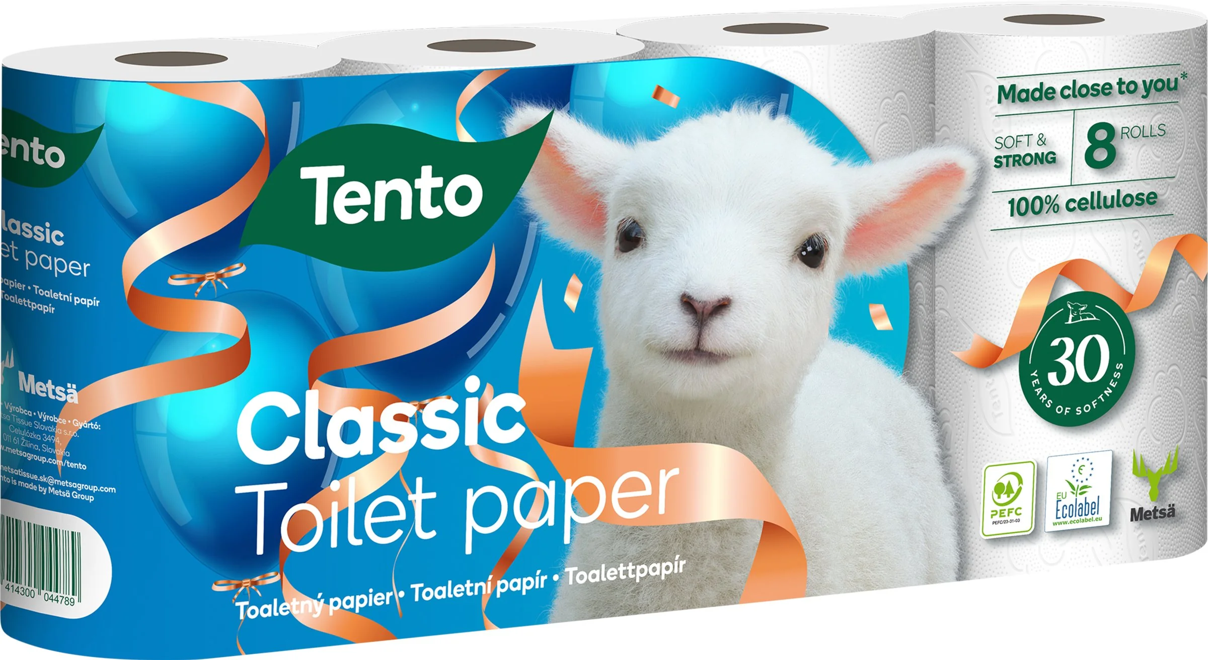Tento Toaletny Papier Classic 3vr 1×8 ks, toaletný papier 3 vrstvový