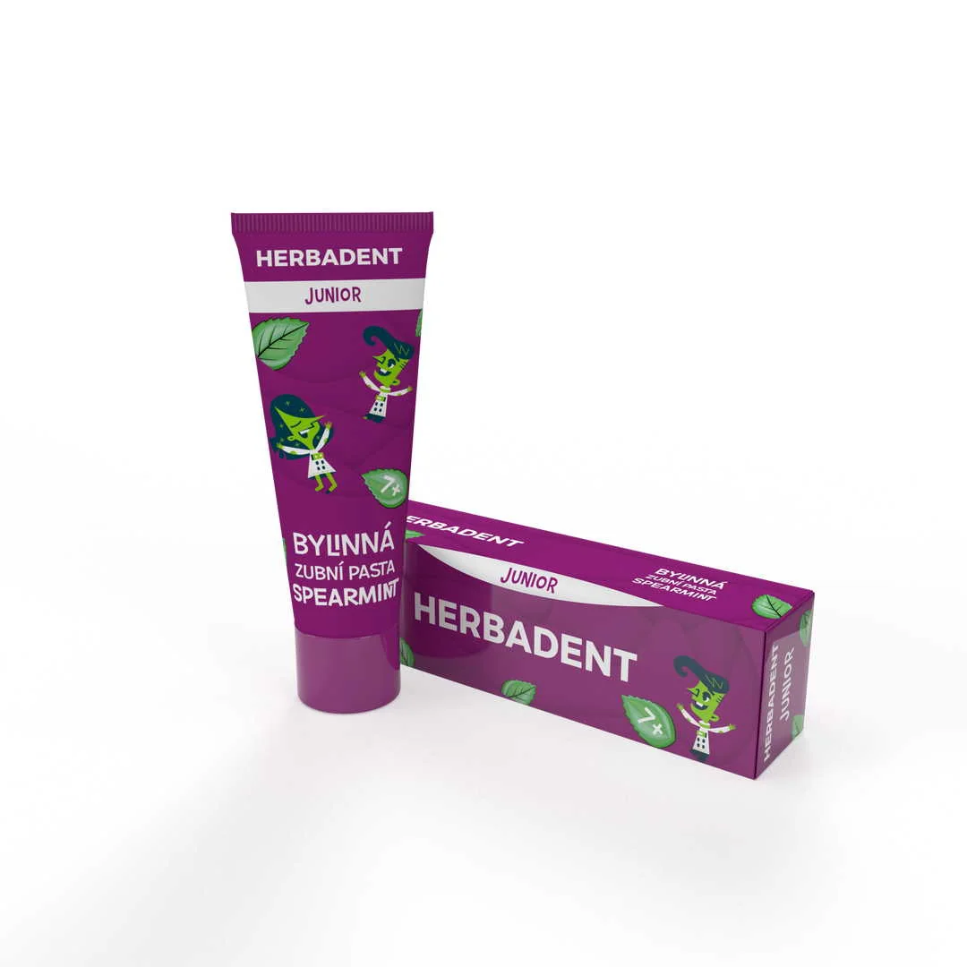 HERBADENT JUNIOR bylinná zubná pasta SPEARMINT 75 g