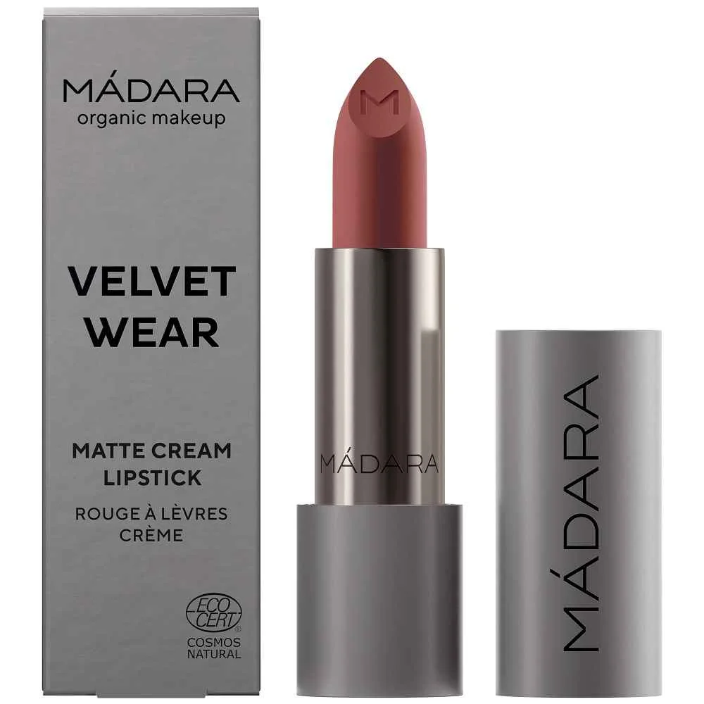MÁDARA VELVET WEAR Matný krémovy rúž Warm Nude 1×3,8 g, krémový rúž na pery
