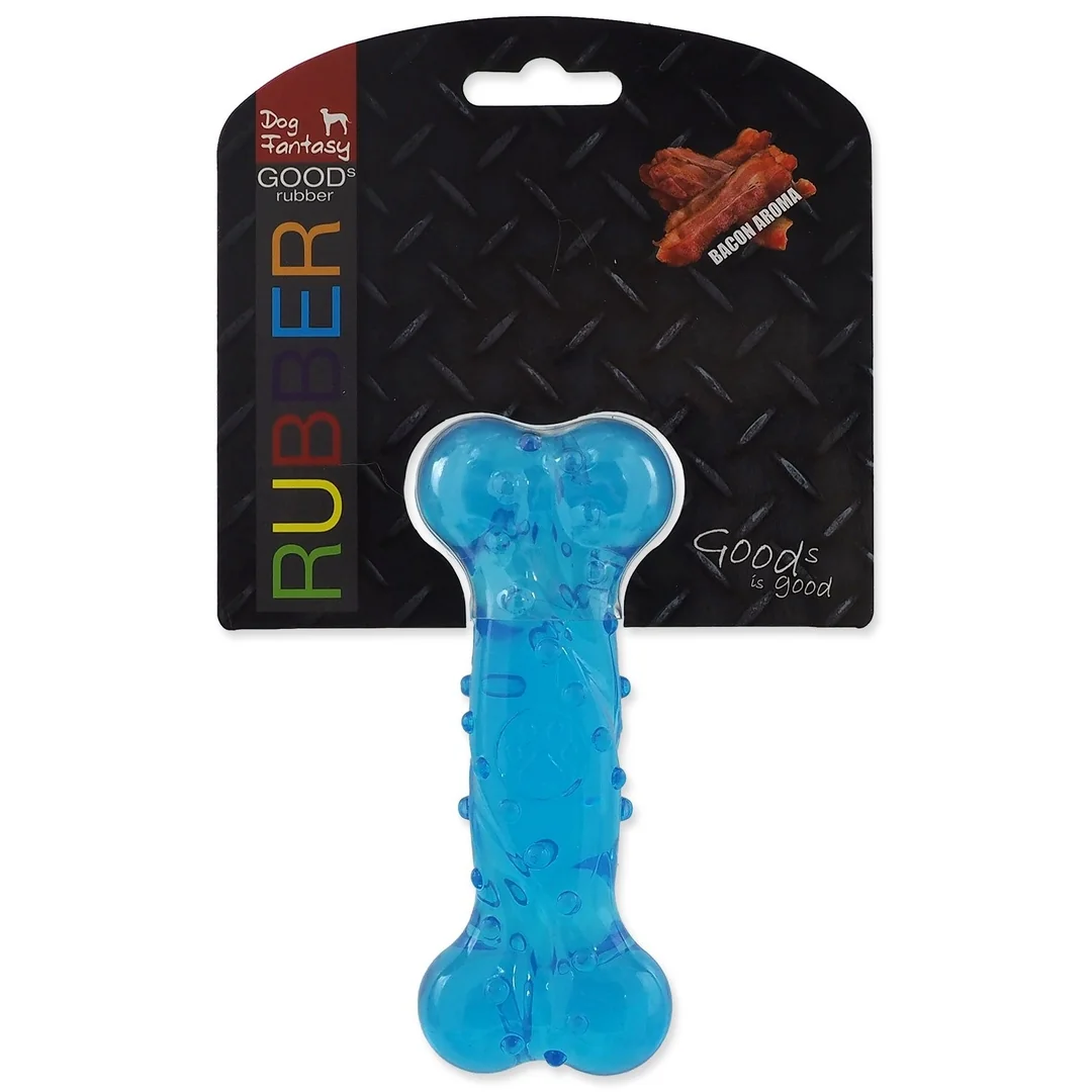 Hračka Dog Fantasy STRONG kosť s vôňou slaniny modrá 12,5cm