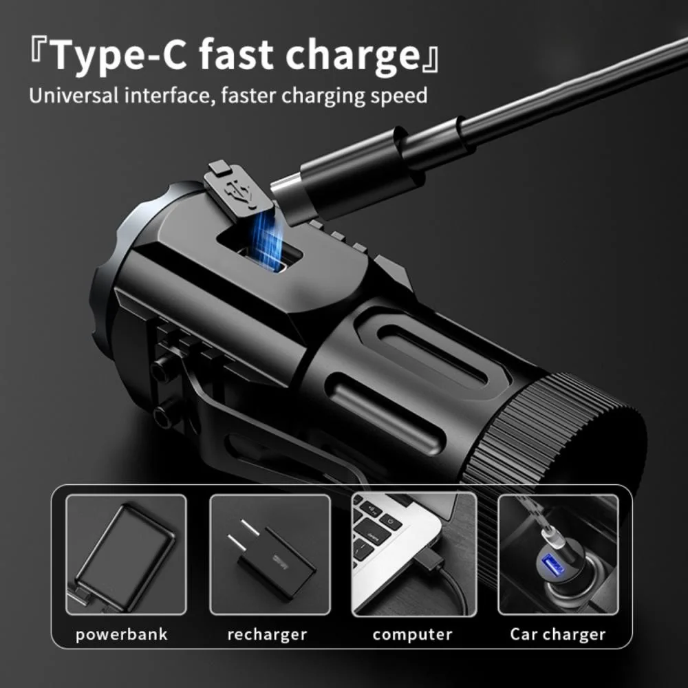 Mini LED baterka s magnetom Čierna