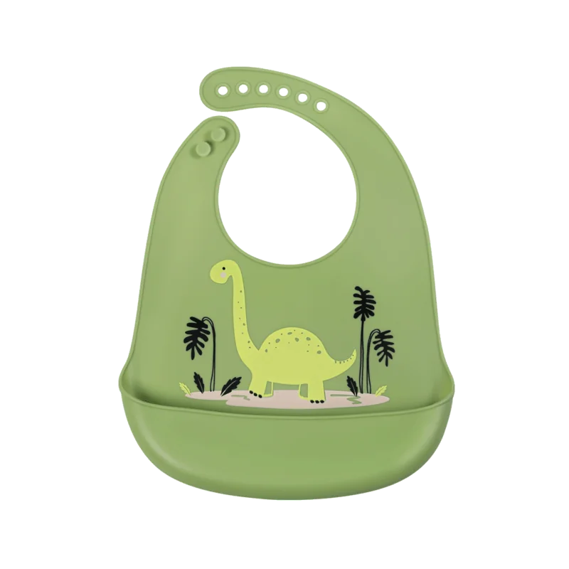 SIMED Silikónový podbradník s vreckom, dinosaur 1×1 ks, podbradník