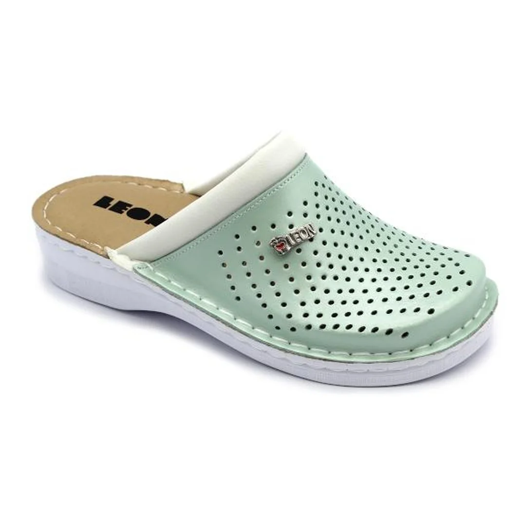Leon V262 Dámska pracovná celokožená zdravotná obuv 36 - 23cm, zelená, 3,5 cm