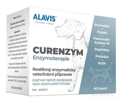 ALAVIS CURENZYM ENZYMOTERAPIA 1x80 cps, veterinárny prípravok pre psy a mačky