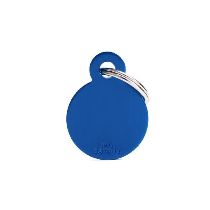MF SMALL ROUND ALUMINUM BLUE 2,85x2,15cm gravírovateľný prívesok modrý