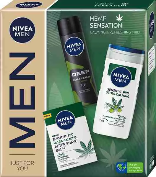 NIVEA MEN BOX BALM HEMP 1×1 ks, darčekové balenie