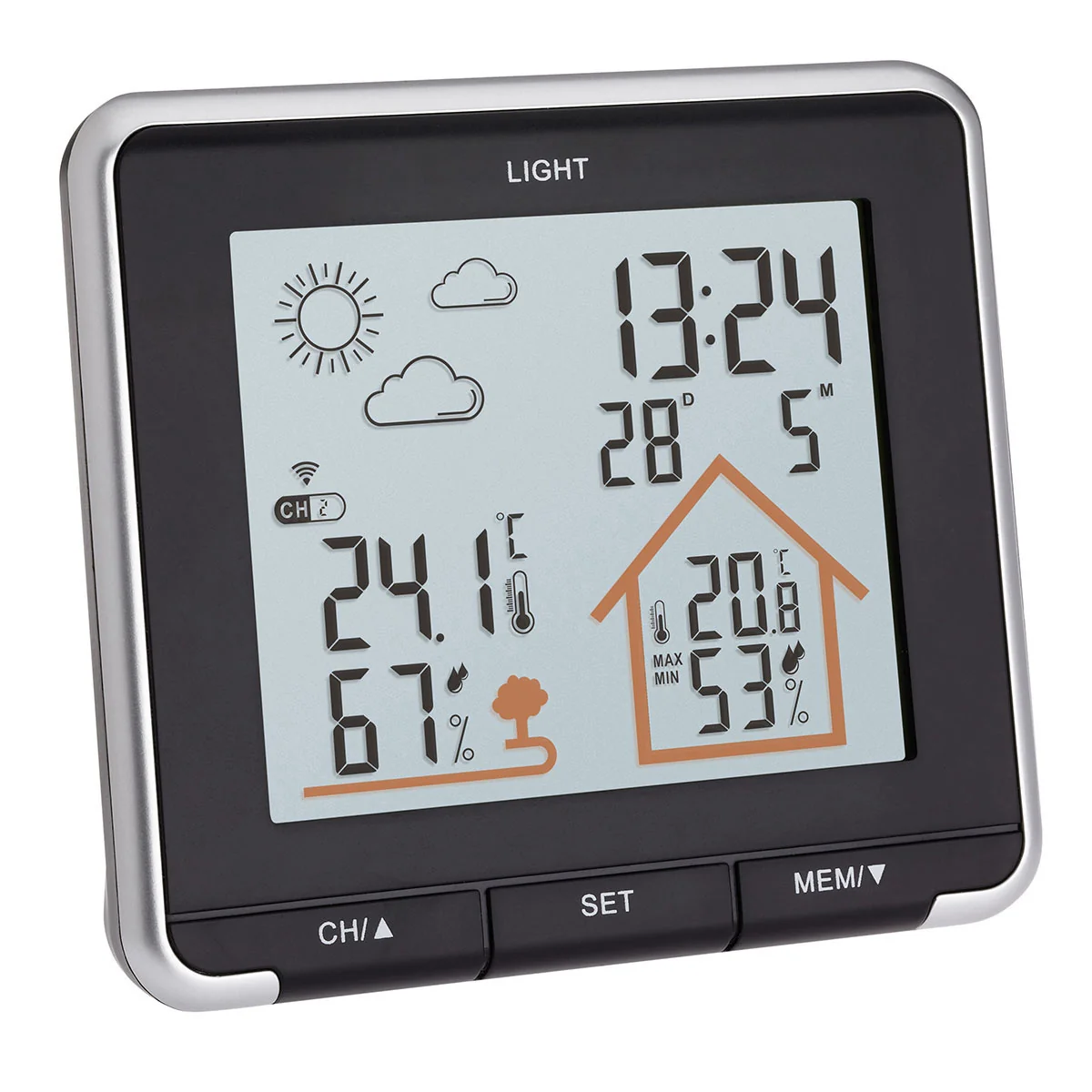 35.1153.01 TFA LIFE bezdrôtová meteostanica s predpoveďou počiasia, čierna, vysielač 30.3241.02