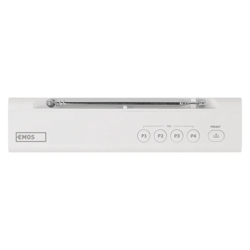EMOS Prenosné rádio s Bluetooth, MP3, DAB / DAB+ / FM, biele 1 ks