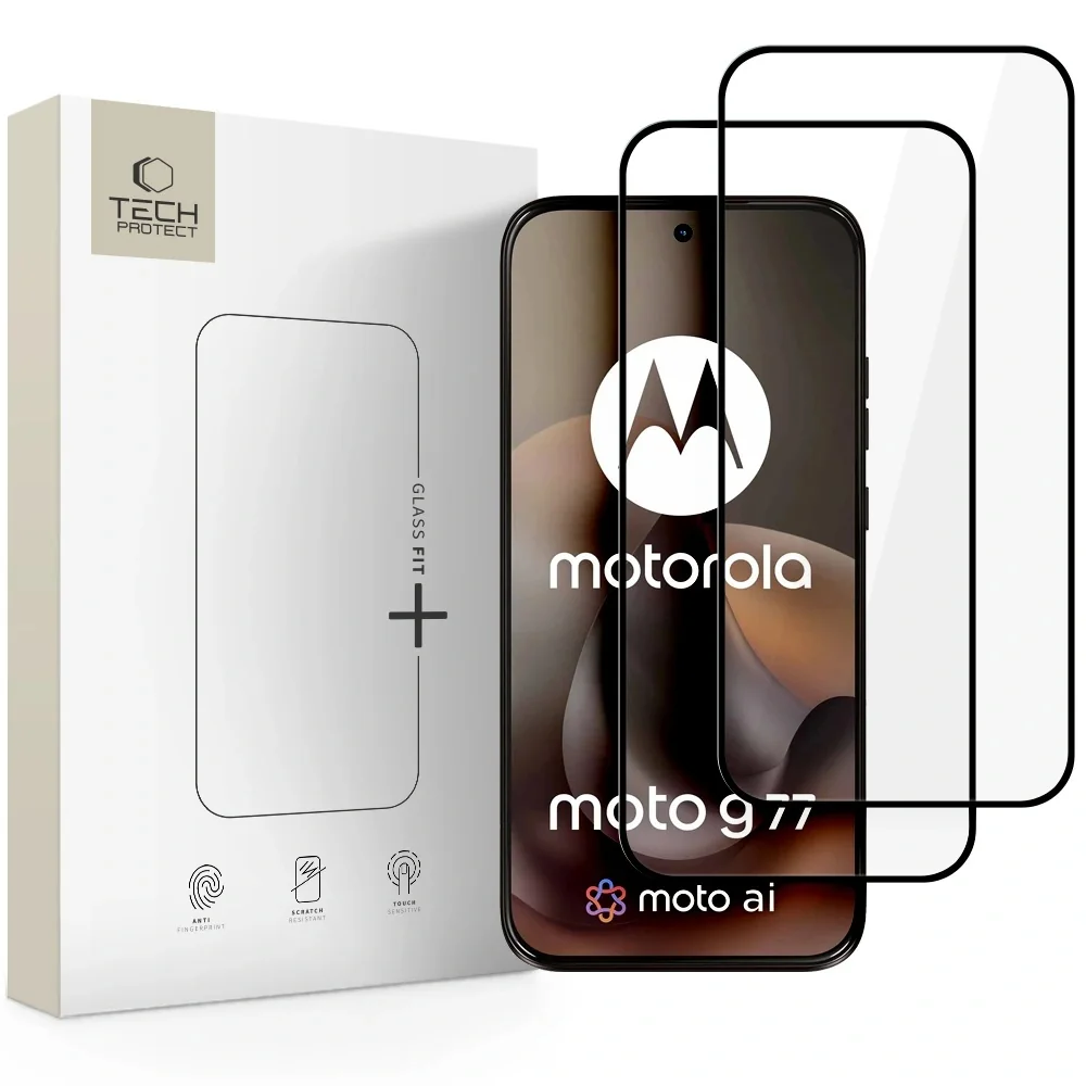 Tech-Protect Glass Fit 2x ochranné sklo na Motorola Moto G67 / G77, čierne erne