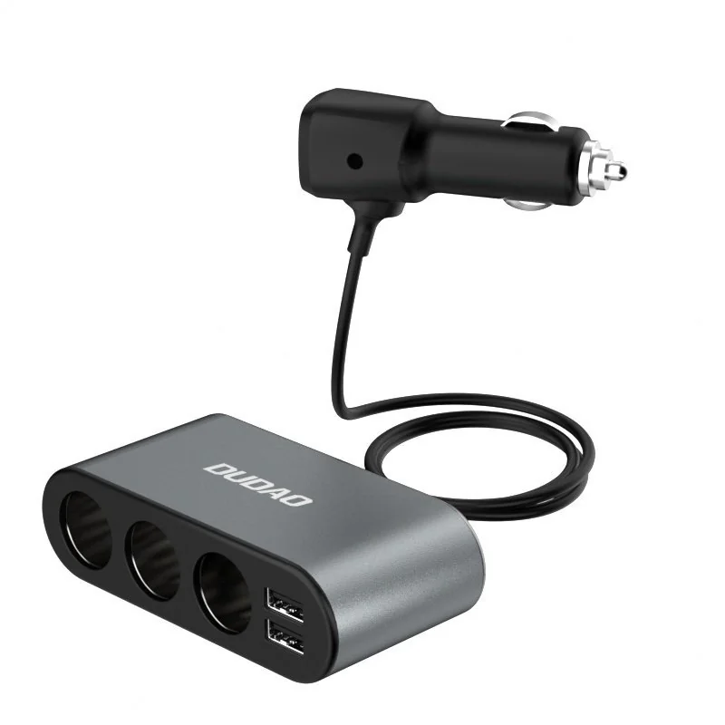 Dudao R1Pro autonabíjačka 2x USB / 3x Splitter, čierna