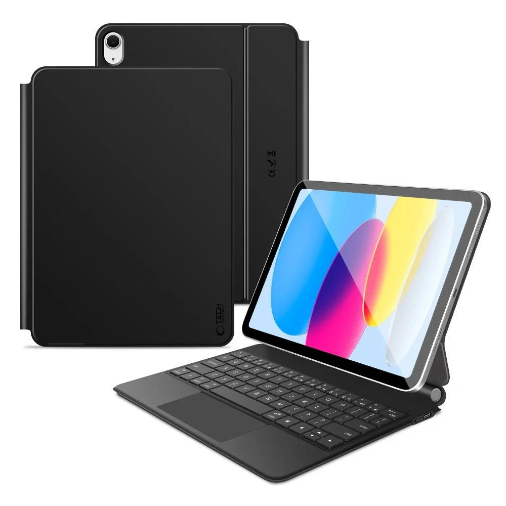 Tech-Protect Smartcase Magnetic puzdro s klávesnicou na iPad 10.9'' 10gen 2022 / 11'' 11gen 2025, čierne gen 2022 / 11'' 11gen 2025, čierne
