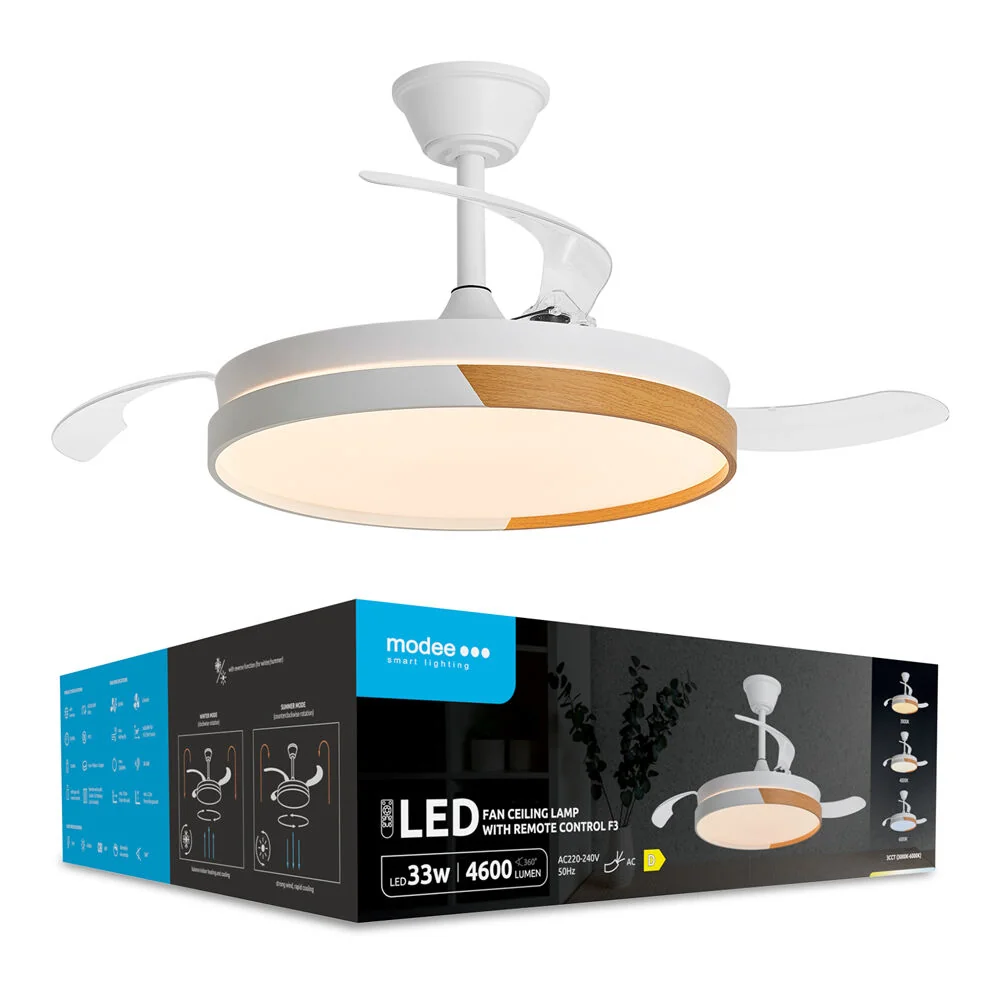 Modee LED stropné svietidlo s ventilátorom CL3CCT F3W 33W 4600lumenov D500mm