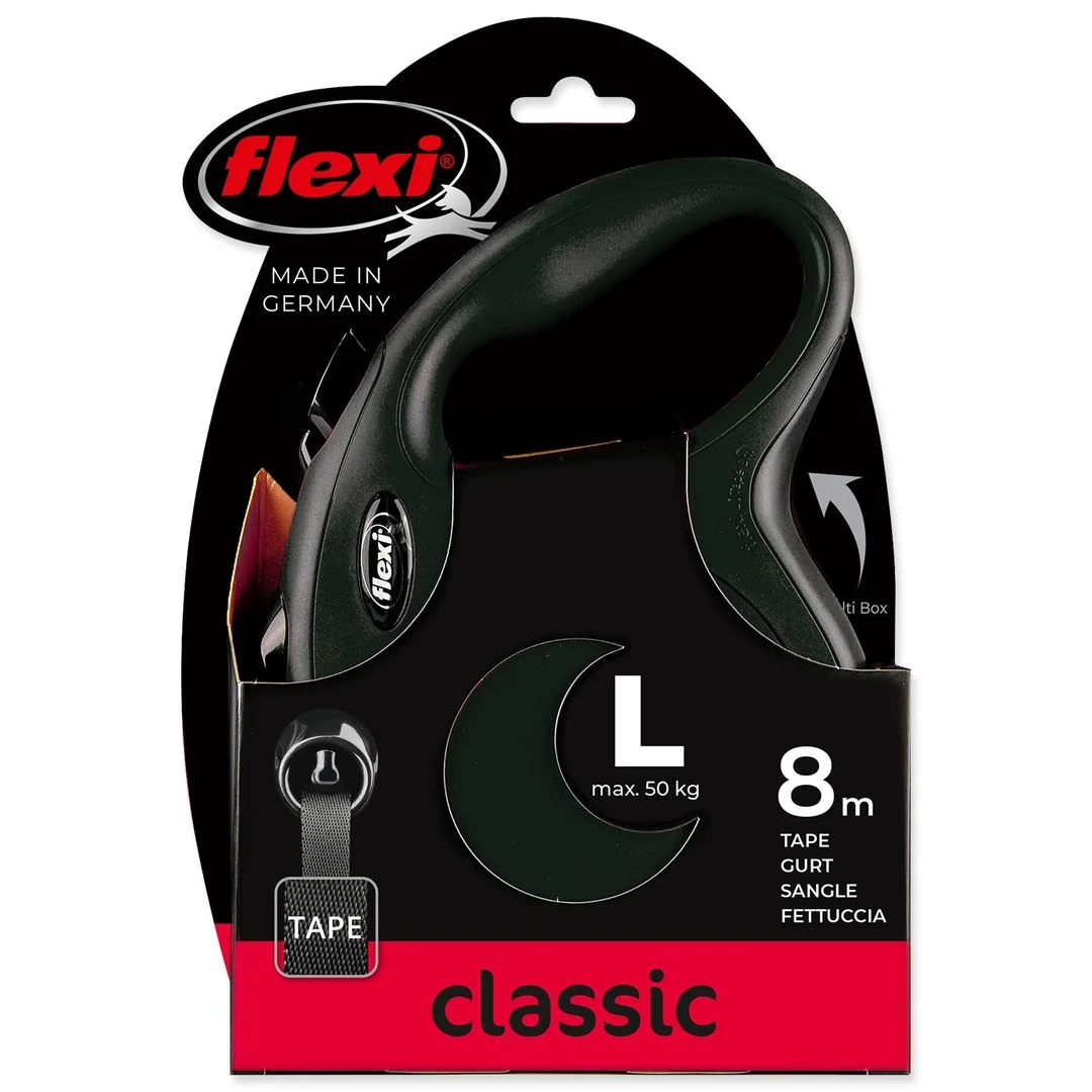 flexi New Classic popruh L 8m do 50kg čierne