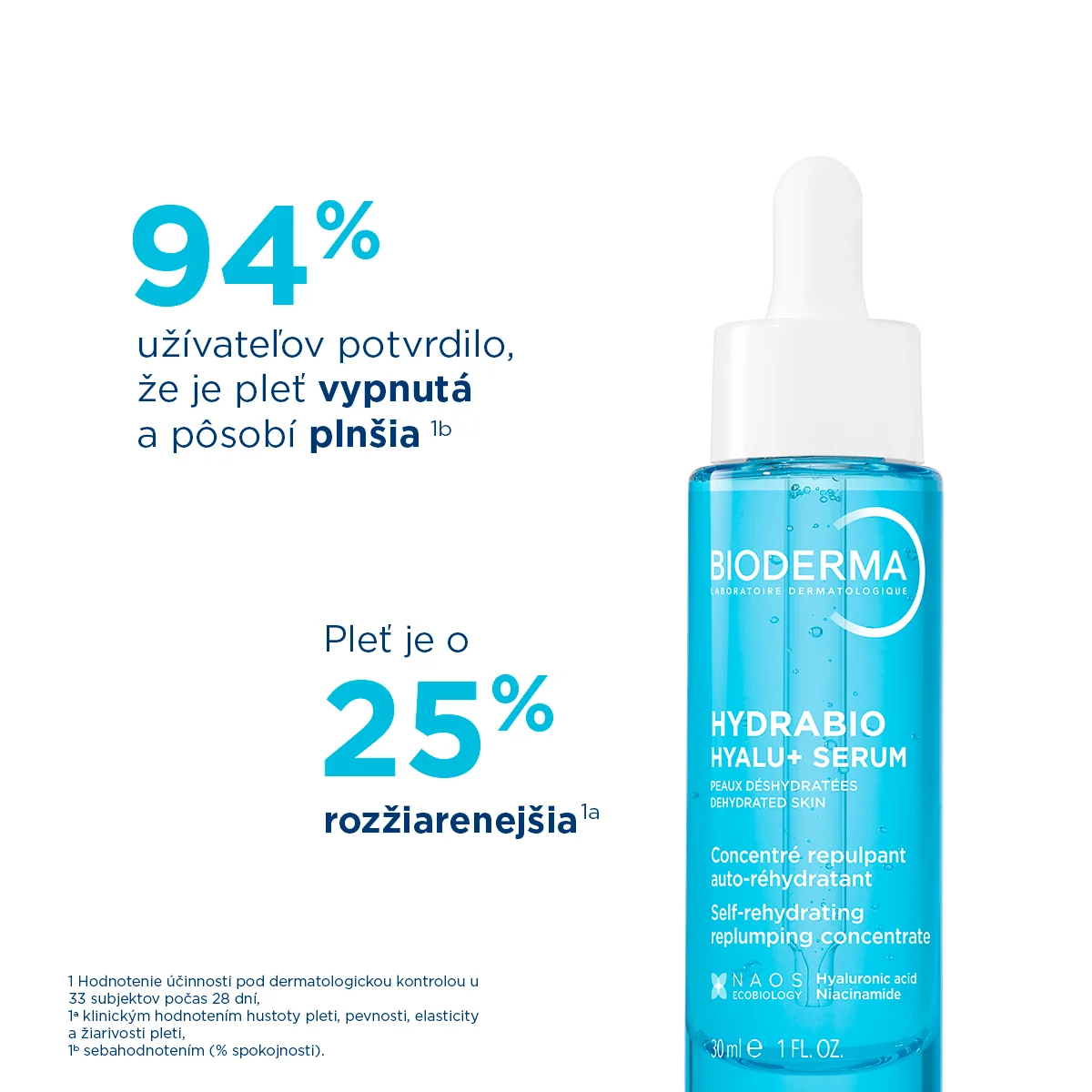 BIODERMA Hydrabio Hyalu+ 1×30 ml, vysoko koncentrované sérum na dehydratovanú pleť