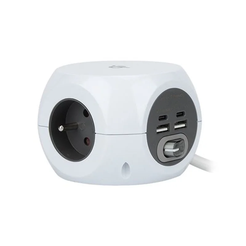 Predlžovací kábel 1,5m/3z+2xUSB+WIRELESS SOLIGHT PP146USBW PK153USB