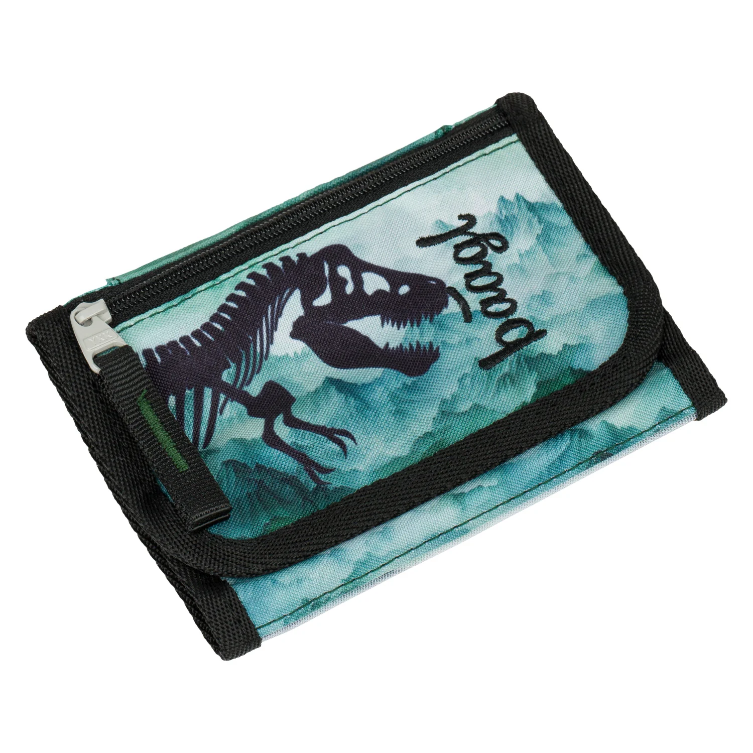 Peňaženka na krk s motívom dinosaura detská, zelená