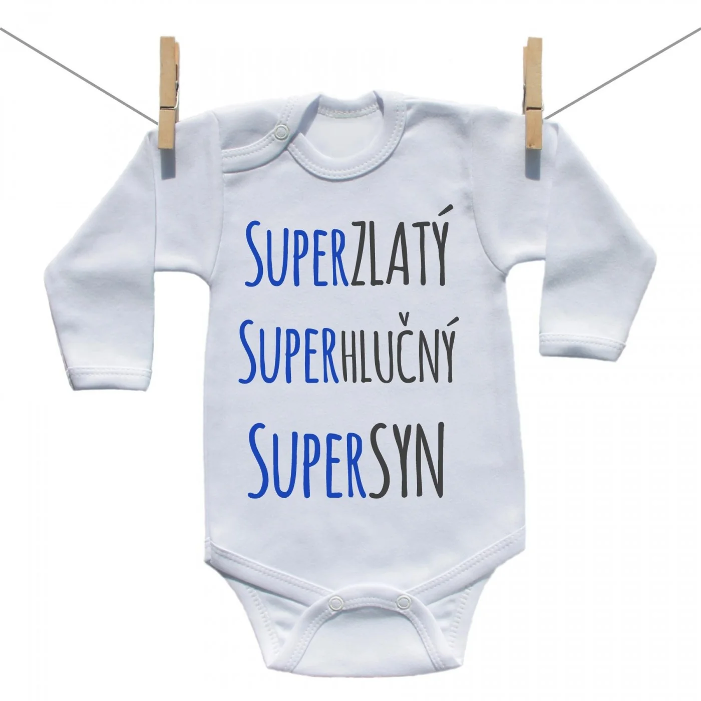 Boodyy Body s dlhým rukávom Super zlatý, super hlučný, super syn Veľkosť: 92
