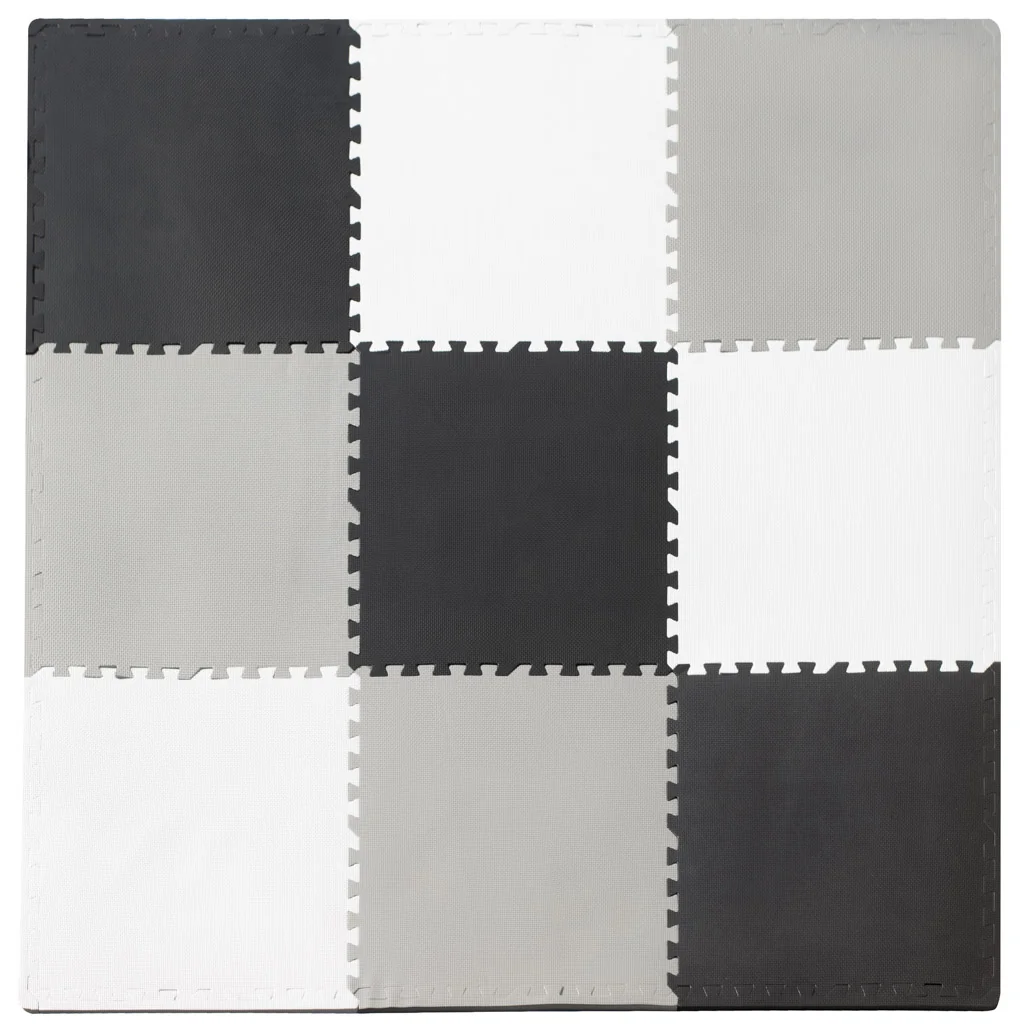 Penová hracia podložka puzzle 180×180 cm sivá – bezpečná podložka pre deti