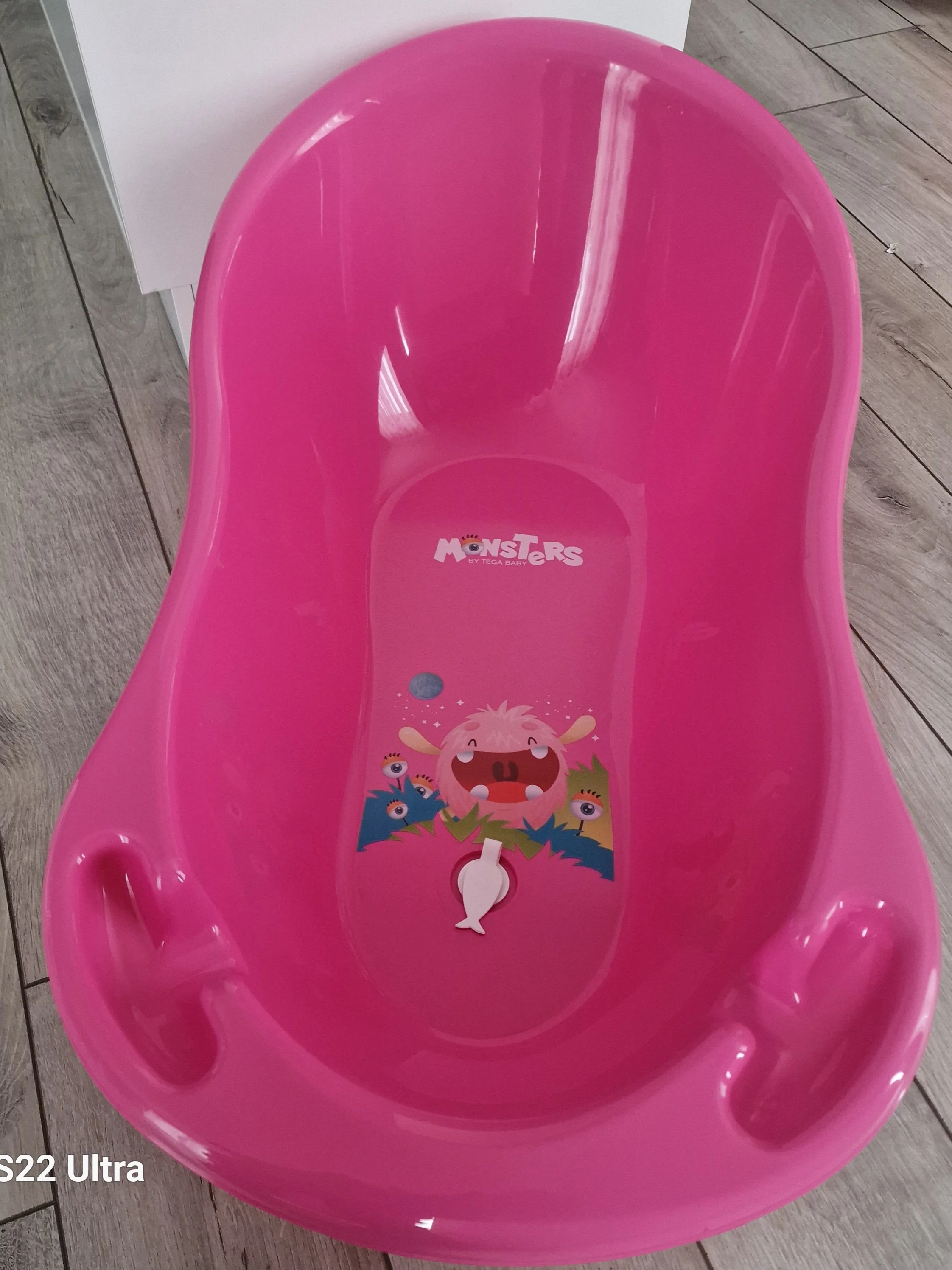 TEGA BABY Vanička malá Monster s výpustom 86cm, ružová