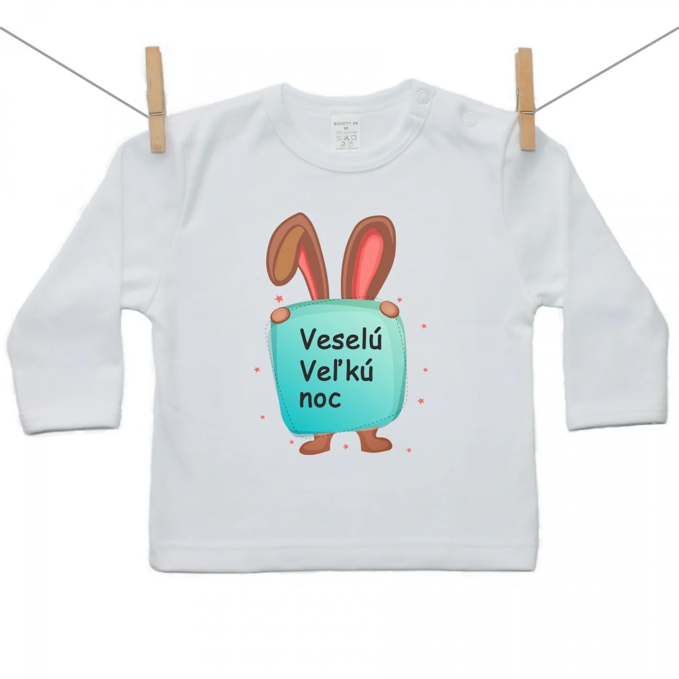 Boodyy Tričko s dlhým rukávom Veselú Veľkú noc 2 Veľkosť: 92