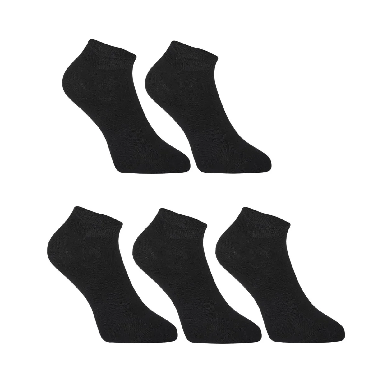 5PACK ponožky nízke bambusové čierne (5HBN960) M